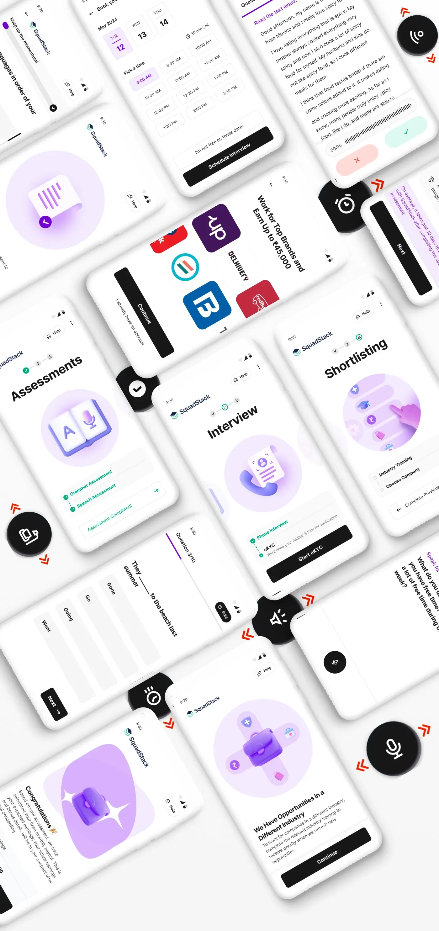 Screens showcase: the shipped flow