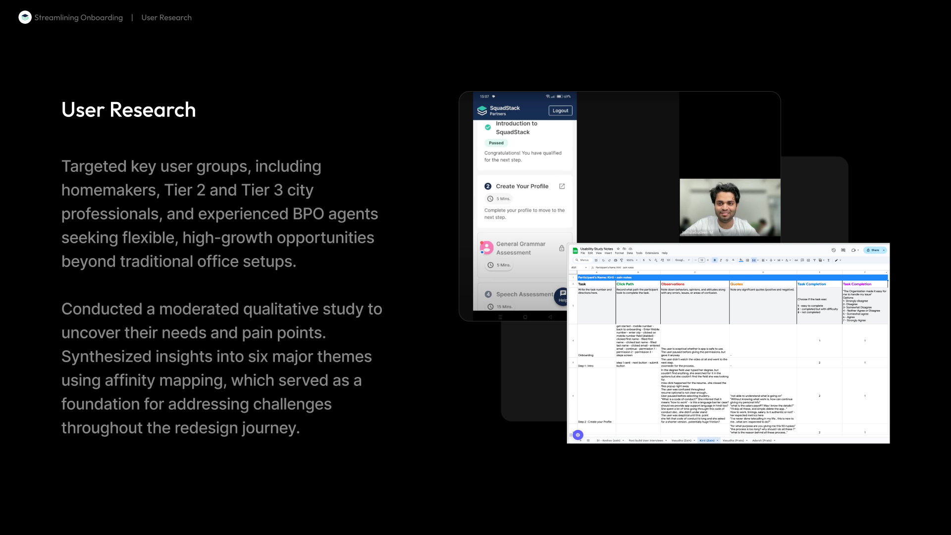 User Research: Moderated qualitative studies and synthesis
